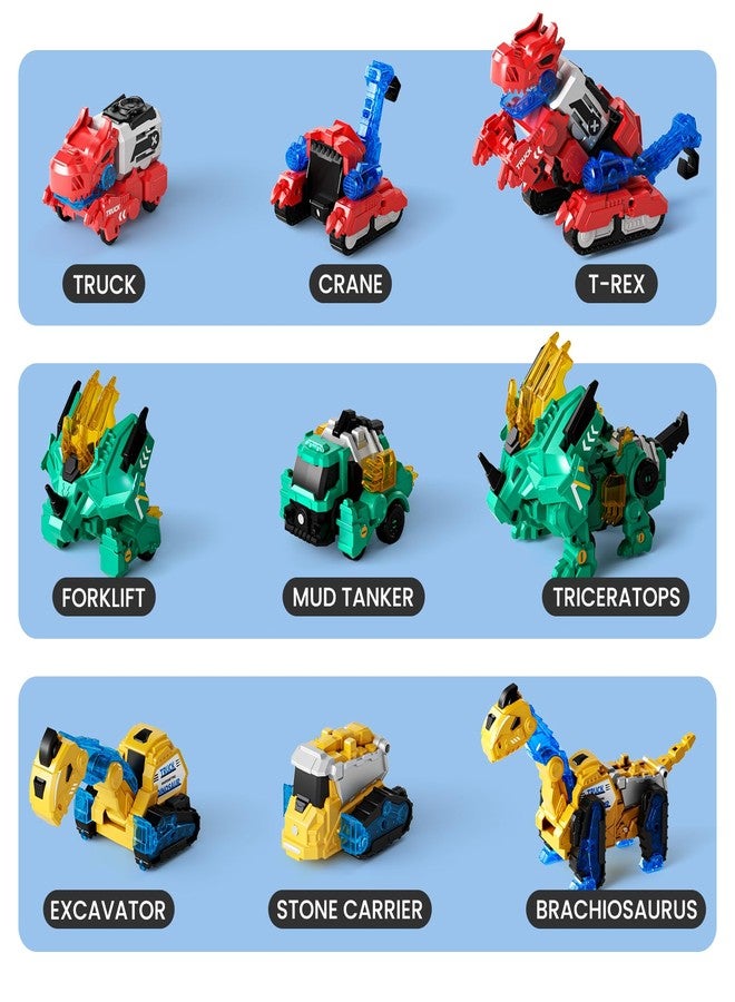 Dimoarch Magnetic Dinosaur Transforming Robot Toys, 6-in-1 Dino Construction Trucks for Kids, Magnetic Car Toys for Boys Girls Age 3 4 5 6 7 8, STEM Educational Christmas Building Gift - Image 4